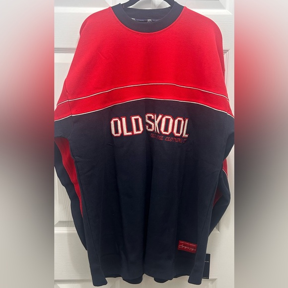 VTG OLD SKOOL clothing Co Red and Blue Men's Sweatshirt size XL NWT - Picture 1 of 6